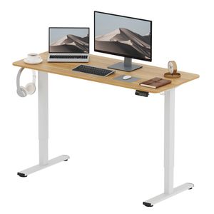 SANODESK Elektrischer Höhenverstellbarer Schreibtisch 140 x 60 cm, Ergonomischer Tischplatte, Steh-Sitz Tisch Computertisch, einfache Montage (Ahorn)