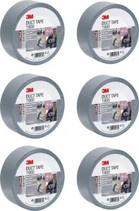 6 Rollen 3M 1900, Gewebeklebeband, Duct Tape, silber 50mm x 50m