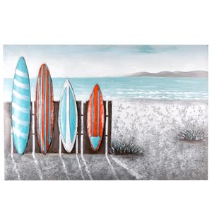Wandbild Metallbild 3D-Bild Surfboard 120x80x5cm Motivbild Relief Unikat handgefertigt