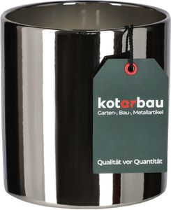 KOTARBAU® Glänzend Blumentopf ⌀130mm Zylinder Pflanztopf Keramik Übertopf Silber
