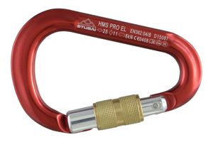 Stubai HMS Pro Easylock Schraubkarabiner eloxiert, Farbe:Rot