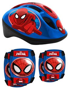 Spider-Man Marvel Inliner Schlittschuh-Schutzset blau  rot 5-teilig