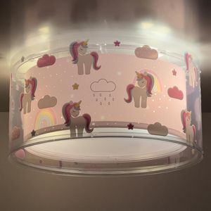 Dalber Kinderzimmer Deckenleuchte Unicorns in Rosa E27 2-flammig [ - Wie Neu]