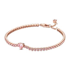 Pandora 580041C01 Tennisarmband Damen Funkelndes Herz 14k Rosé Vergoldet 16 cm