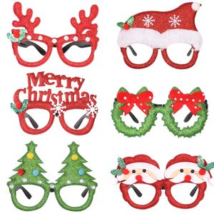 6 Stück, Weihnachts-Glitzer-Brillenrahmen, Weihnachtsparty-Brille, Partygeschenke für Kinder und Erwachsene, Weihnachtsgläser für Weihnachten, Feiertagsdekorationen, Weihnachten