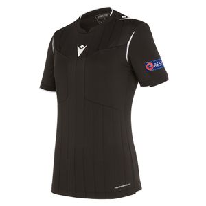 Macron Fußball 1/2-Shirt UEFA Referee 19 Schiedsrichter Trikot Damen schwarz Gr XS