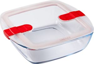 PYREX - COOK & HEAT - Quadratische Glasbox mit Deckel 25 * 22 cm