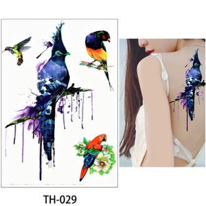 Temporäres Tattoo Kolibri Papagei Vogel Bunt Design Temporary Klebetattoo Körperkunst
