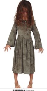 Strašidelný kostým Halloween strašidelné šaty nočný duch detská párty tieňová postava strašidelné šaty strašidelná postava, veľkosť: 128/134 farba: sivá