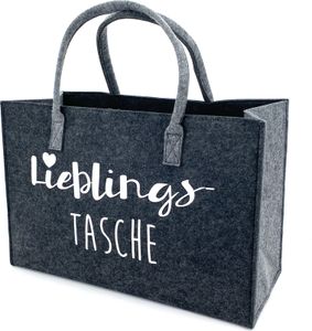 heimtexland ® Allzweck Filztasche Shopper Tasche Tragetasche Filz Einkaufstasche Einkaufskorb XL Shopping Bag Henkeltasche Typ717 Lieblingstasche Anthrazit