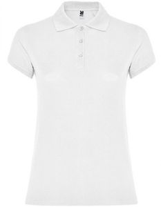 Damen Star Woman Poloshirt, Piqué - Farbe: White 01 - Größe: S
