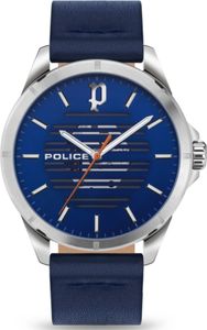 Police Blaue Lederuhr mit 3H Blaues Zifferblatt Police Blaue Lederuhr mit 3H Blaues Zifferblatt