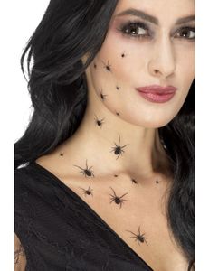 Spinnen-Tattoos Halloween-Makeup schwarz