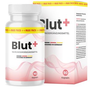 Blut+ Kapseln | mit Vitamin C | für Männer & Frauen geeignet | 90 Kapseln Inhalt