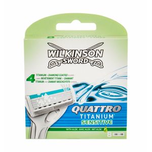 Wilkinson Quattro Titanium Essential 4 Precision Sensitive Rasierklingen, 8er Pack