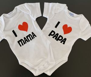 Baby Body 2er Set Kurzarm I love Mama + I love Papa Gr. 50