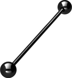 Chirurgenstahl Barbell Schwarz Stablänge: 48mm + Stabstärke: 1,6mm + Kugelgröße: 6mm