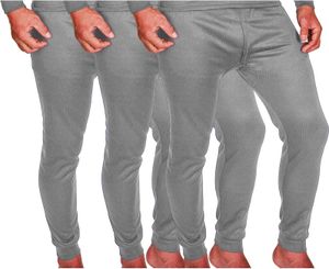 TEXEMP 3er Pack Thermo Unterwäsche Herren Thermounterhose lange Unterhose | B81 - Grau- L - 3 Stück
