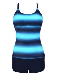 Damen Tankini Sets Zweiteiliger Badeanzug Badebekleidung Backless Strandkleidung,Farbe:Blau,Größe:XXL