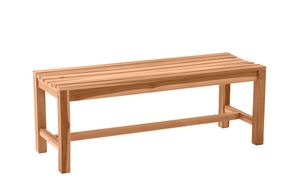 Möbilia Gartenbank 120 cm | Sitzbank 2-Sitzer aus Teak Holz | B 120 x T 42 x H 45 cm | natur | 11020007 | Serie GARTEN