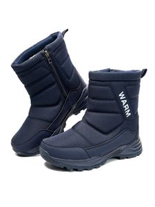 ABTEL Stiefel Damen Herren Geschlechtneatral Side Kaltes Wetter Plüschfutter Winter Warme Schuhe Atmungsable ,Farbe:Blau,Größe:41