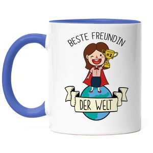 Beste Freundin der Welt Tasse Blau Dankeschön Geschenkidee Beste Freundin BFFs Freundschaft Fürs Leben Liebe