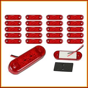 20x Positionsleuchten 3 LED ROT Begrenzungsleuchten LKW PKW Anhänger 12-24V E-pruf.