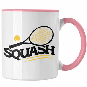 Trendation - Lustige Squash-Tasse Geschenk für Squash-Spieler (Rosa)