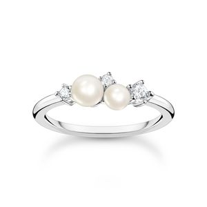 Thomas Sabo TR2368-167-14 Ring Damen Perlen mit Weißen Steinen Silber Gr. 54