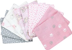 TupTam Baby Mullwindeln Spucktücher 70x80 5er / 10er Pack, Farbe: Mädchen 5, Anzahl der Teile:: 5er Pack