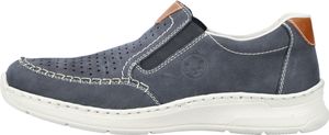 Rieker Herren Halbschuhe Slipper Stretcheinsatz 14365, Größe:45 EU, Farbe:Blau