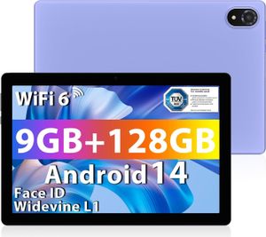 DOOGEE U10 Tablet 10 Inch Android 14 2025, 9GB RAM + 128GB ROM (1TB TF) Children's PC 1280 x 800 HD+ IPS Dual Camera, 5G WIFI6/ Face ID/Widevine L1/