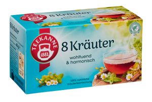 Teekanne 8 Kräuter Kräutergartenmischung Teegetränk 20 Teebeutel 40g