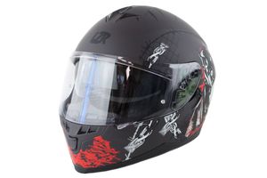 Marushin Motorrad Helm Lazer - FullFace FH3 Pitbull - Schwarz, Rot, Weiß, Matt, Größe: XS bis XXL, Helmgröße:XS