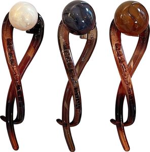 3 Stück Bananenclip mit Kunstperlen im französischen Stil, dünne, dicke Haarklammer, Vintage, rutschfeste Pferdeschwanz-Schnallenklammer, Haarschmuck für Frauen und Mädchen 3 Stück Bananenclip mit Kunstperlen im französischen Stil, dünne, dicke Haarklammer, Vintage, rutschfeste Pferdeschwanz-Schnallenklammer, Haarschmuck für Frauen und Mädchen