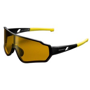 ROCKBROS Sonnenbrille Radbrille Fahrradbrille Polarisiert  UV400 Vollformat Schwarz Gelb