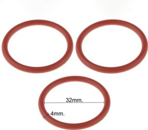 3x O-Ring Innen 32mm rot für Philips, Saeco Brühgruppen