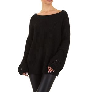 Oversize Strick Pullover One Size Schwarz
