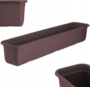 KADAX "Evron" kvetináč, plastový balkónový kvetináč, kvetináč na balkón, parapet, kvetináč, 80 cm, hnedý KADAX "Evron" kvetináč, plastový balkónový kvetináč, kvetináč na balkón, parapet, kvetináč, 80 cm, hnedý