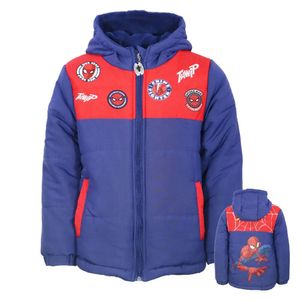 Marvel Spiderman Kinder Jungen Winterjacke Jacke mit Kapuze – Blau / 98