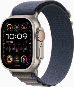 Watch Ultra 2 GPS + Cellular, 49 mm Titan­gehäuse, Alpine Loop Blau – Medium