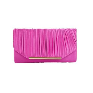 Dorothy Perkins - Dámská podpažní taška "Bailey", nabíraná, satén DP2883 (1 velikost) (Pink)