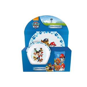 3-teiliges Kindergeschirr-Set Paw Patrol Melamin Frühstücksset, Mehrfarbig