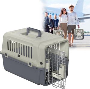 Sessamen-LP Transportbox Hundebox Hundetransportbox Kleine Hunde und Katzen Kaninchen Kunststoff Katzenkorb Tiertransportbox, 60×39.5×44cm