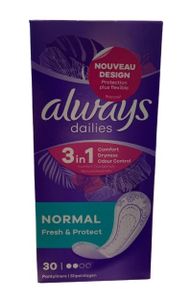 always dailies Slipeinlagen Normal fresh and protect 30 Stück