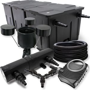 SunSun Komplettset: CBF-350C Teichfilter bis 90000 L Teichfilteranlage, NEO10000 Teichpumpe 10000l/h 80W, CUV-224 Teichklärer 24W, 25m Teichschlauch 25 mm, CSP-250 Skimmer 2500l/h 45W, Y-Verteiler SunSun Komplettset: CBF-350C Teichfilter bis 90000 L Teichfilteranlage, NEO10000 Teichpumpe 10000l/h 80W, CUV-224 Teichklärer 24W, 25m Teichschlauch 25 mm, CSP-250 Skimmer 2500l/h 45W, Y-Verteiler
