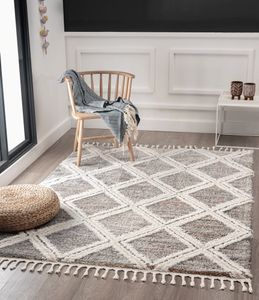 the carpet Vera Handmade-Look, 3D Effekt, Kariertes Muster, Hochflor 30 mm, Super Weicher Wohnzimmer Teppich