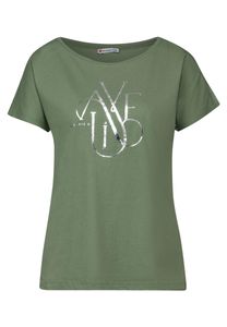 Street One T-Shirt mit Wording, dry salvia green