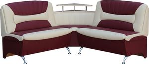 Eckbank Arabika 173x173 cm Sitzbank in bordeaux-beige Kunstleder mit Ablage Stauraum