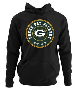 Green Bay Packers - American Football NFL Super Bowl Kapuzenpullover Hoodie, Schwarz, XL, Vorne